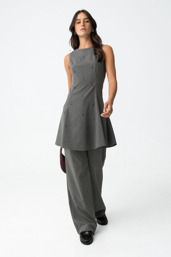 Tiffosi Pantalones Rectos a Rayas gris