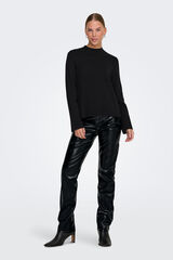 Only Calças com estampa animal brilhante preto