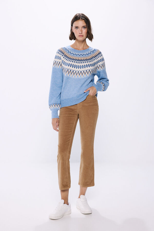 Springfield Jersey cenefas jacquard multicolor azul