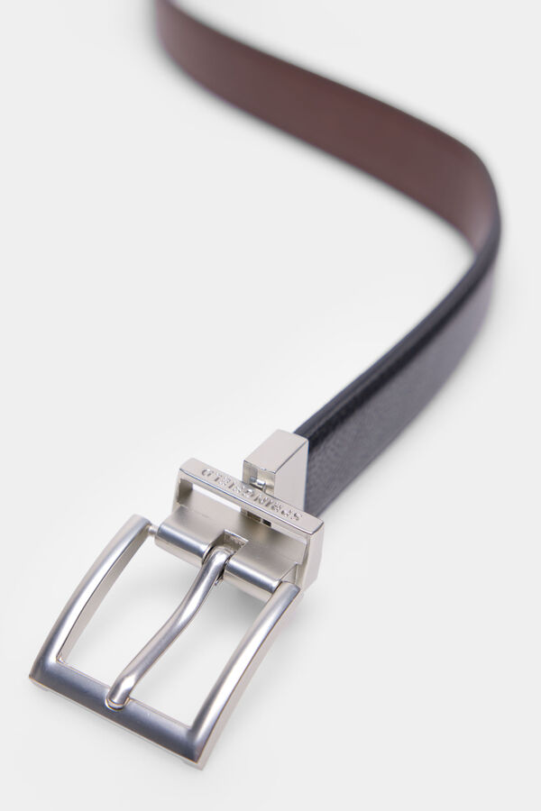 Springfield Cintur&oacute;n smart efecto piel reversible negro