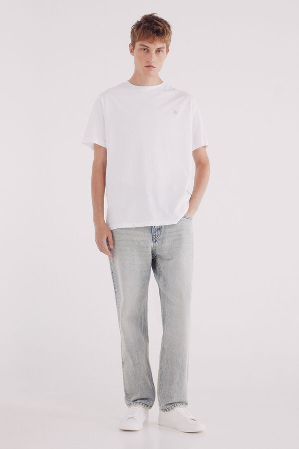 Springfield Camiseta b&aacute;sica cuello redondo blanco