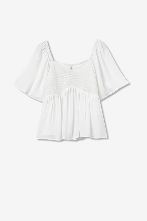 Tiffosi Blusa Combinada Efeito Enrugado branco