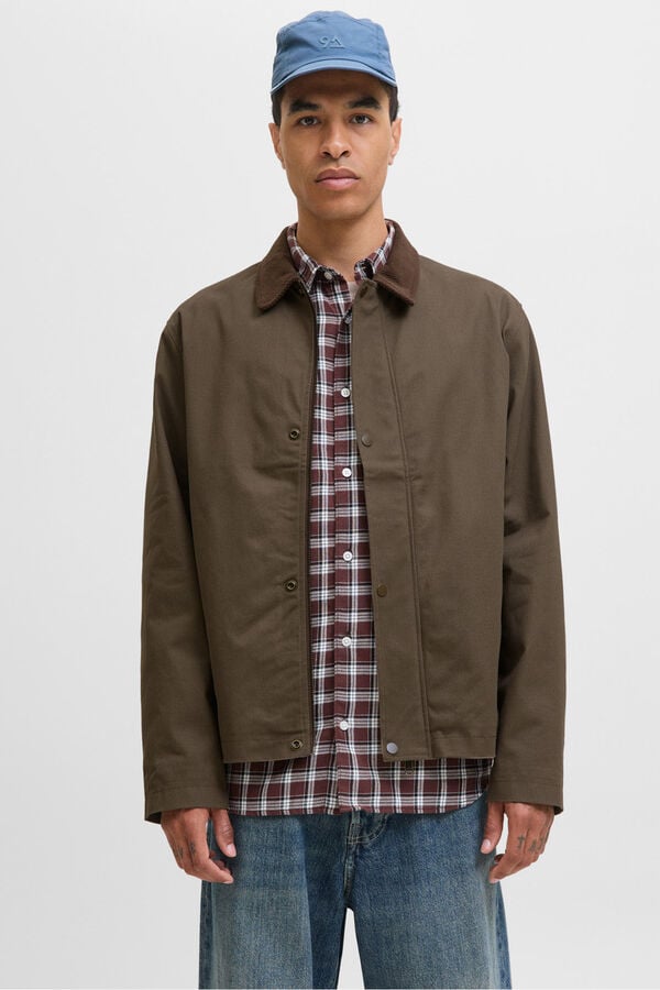 Jack & Jones Blus&atilde;o de trabalhador castanho