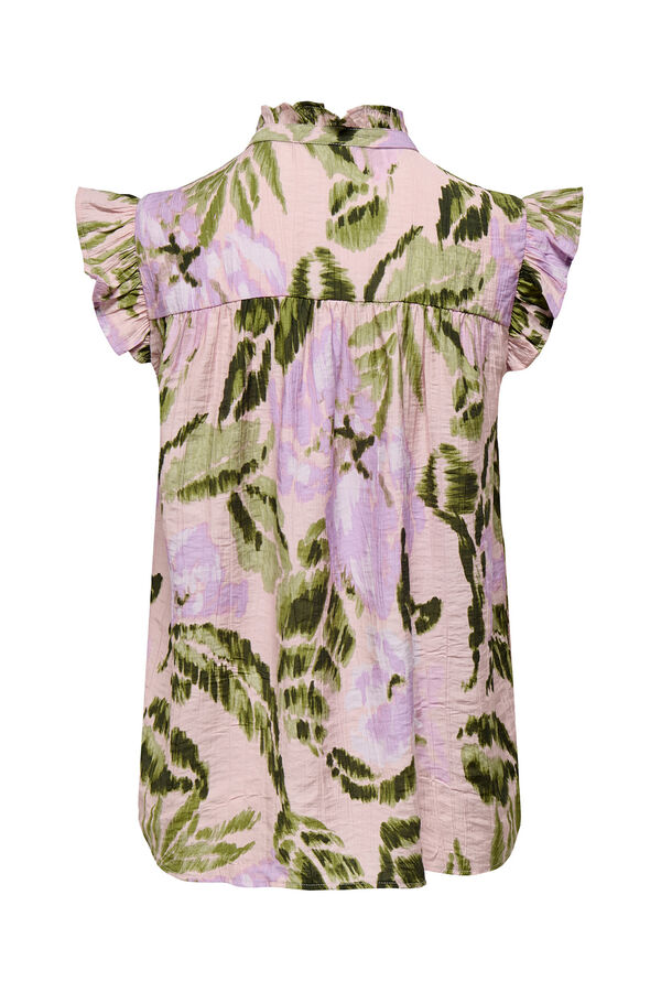 JDY Blusa sem mangas folhos rosa