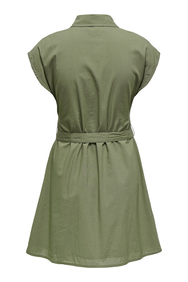 Only Vestido corto camisero verde