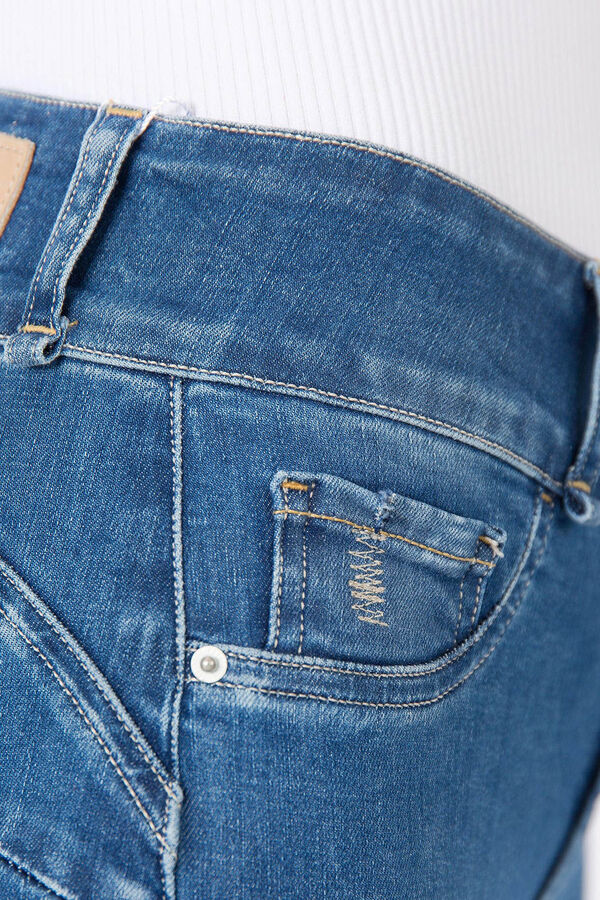 Tiffosi Jeans Skinny Tiro Alto azul