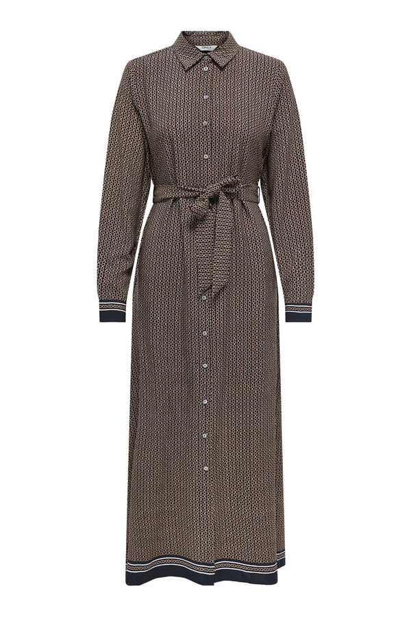 Only Vestido largo camisero negro