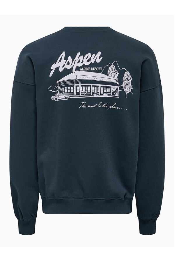 Only & Sons Sudadera cuello redondo azul