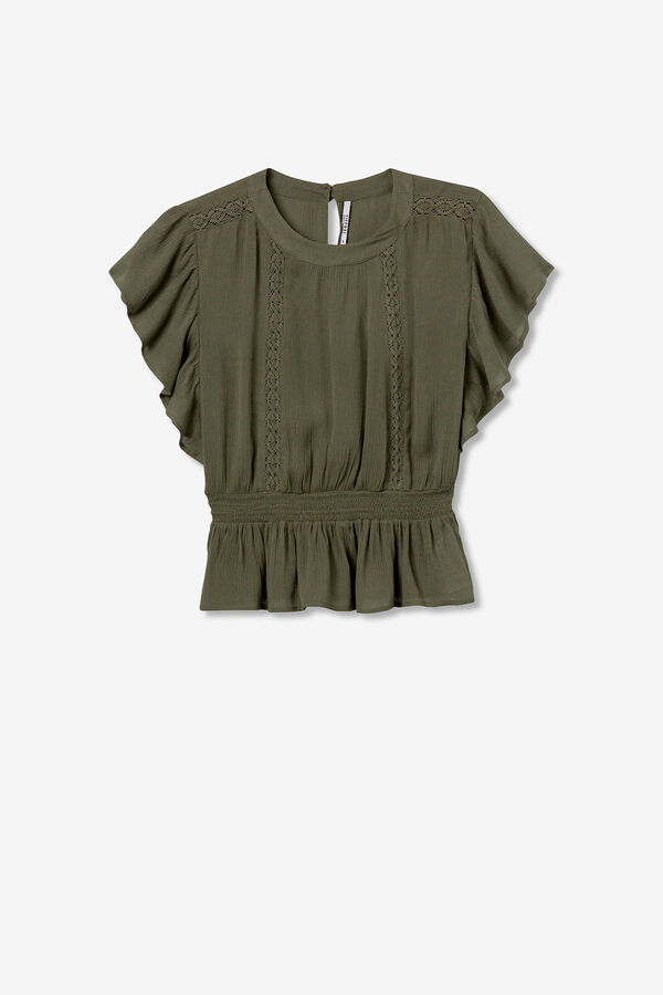 Tiffosi Blusa con Encaje verde