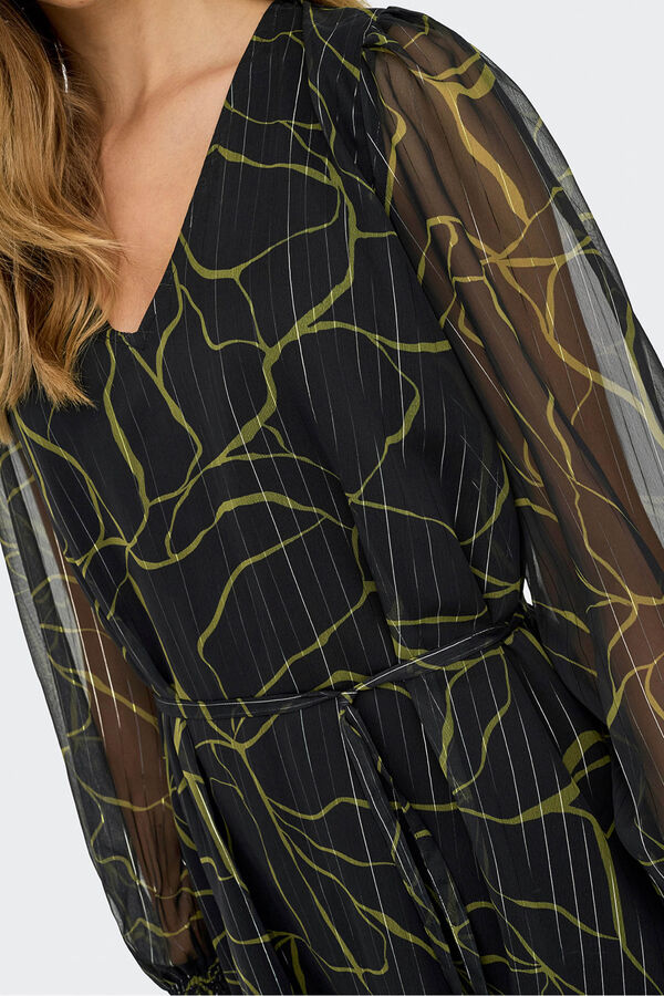 JDY Vestido curto de lurex verde