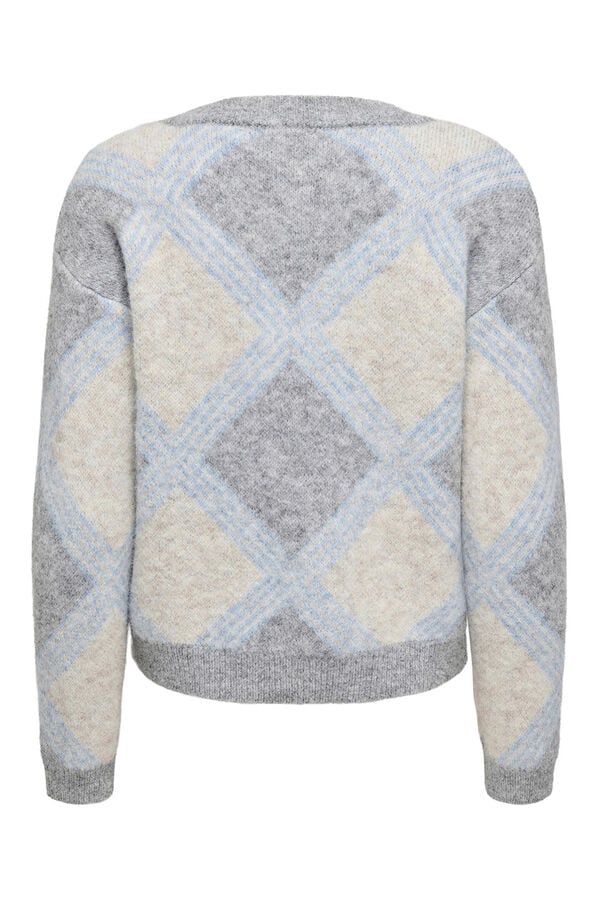 JDY Jersey cuello pico gris