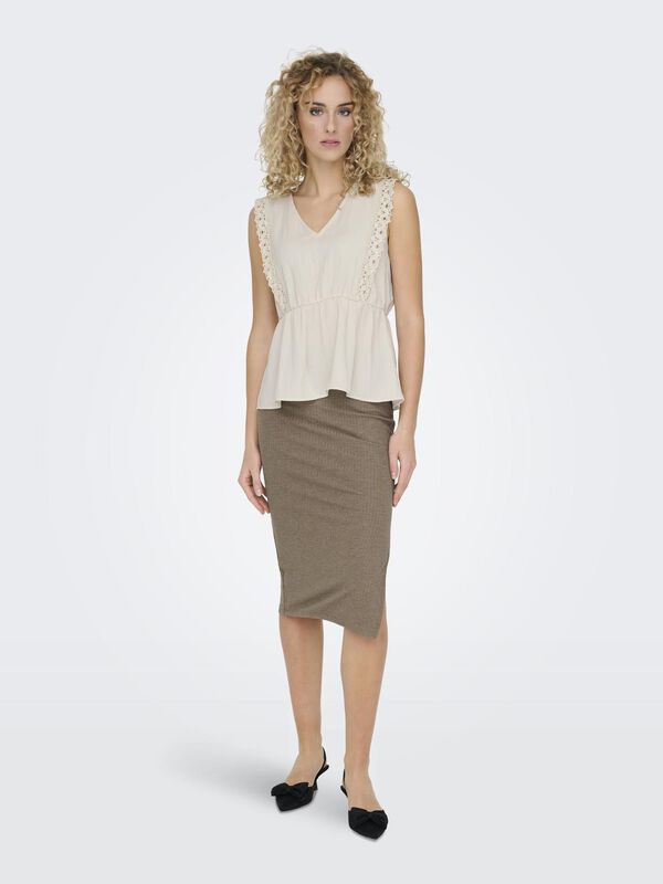 JDY Top renda p&eacute;plum cinzento