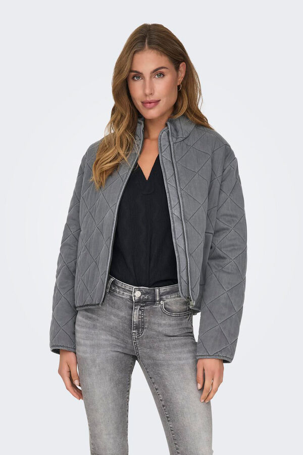 Only Chaqueta acolchada con detalle de costuras con rombos negro