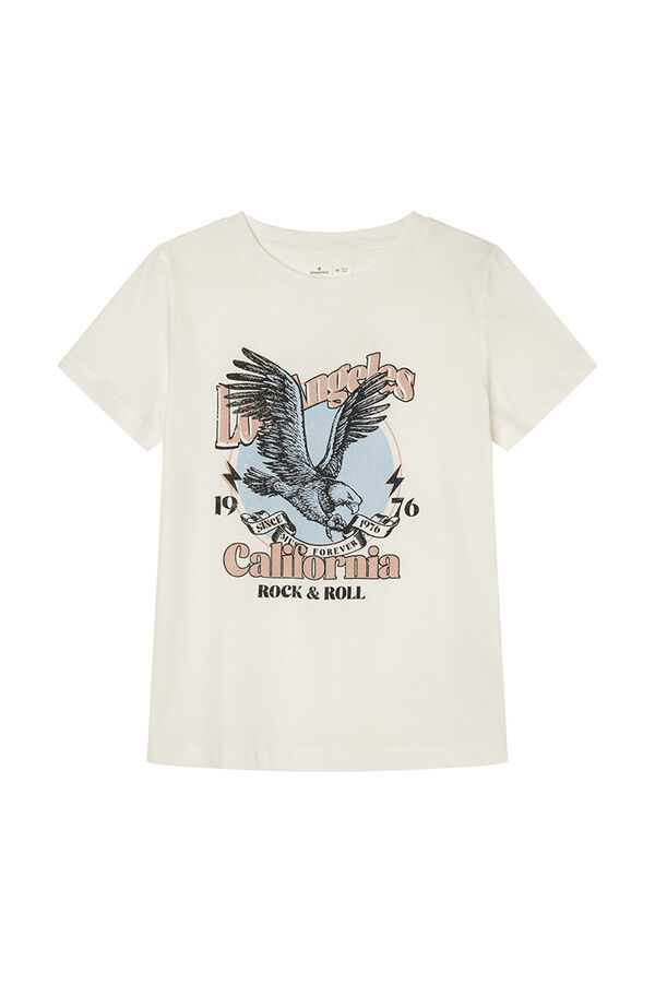 Springfield Camiseta gr&aacute;fica algod&oacute;n beige