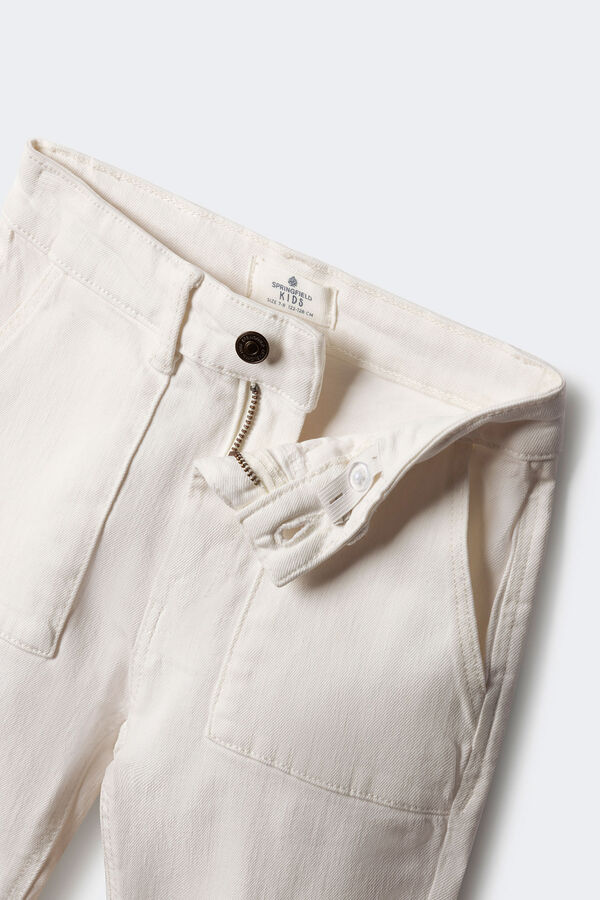 Springfield Kids Pantal&oacute;n cargo ni&ntilde;a blanco