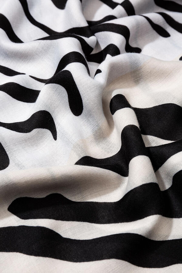 Tiffosi Cachecol estampado bicolor preto