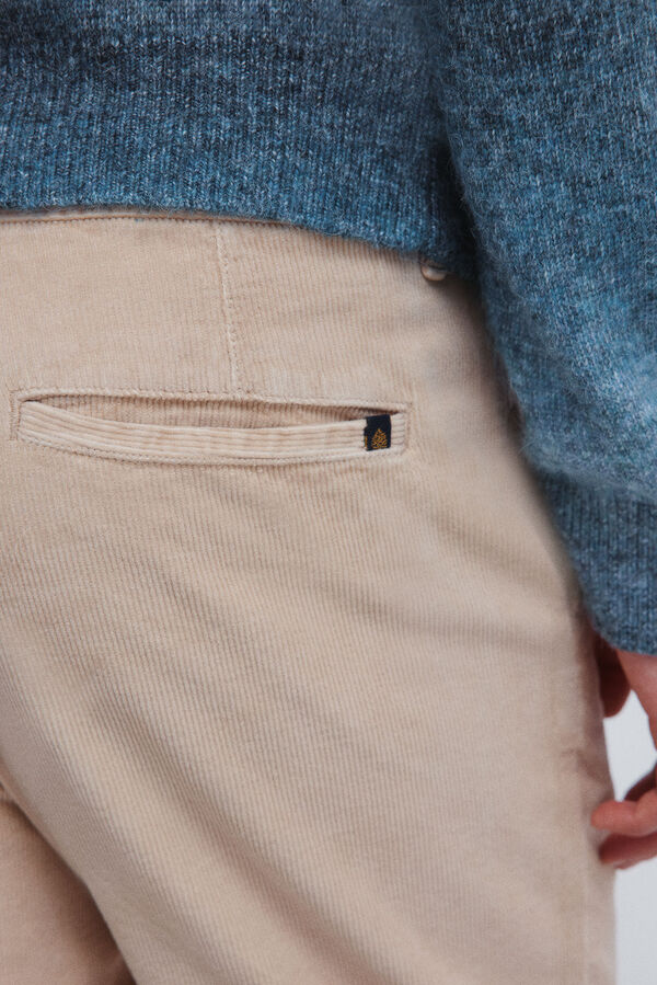 Springfield Pantal&oacute;n chino pana lavada comfort slim fit beige