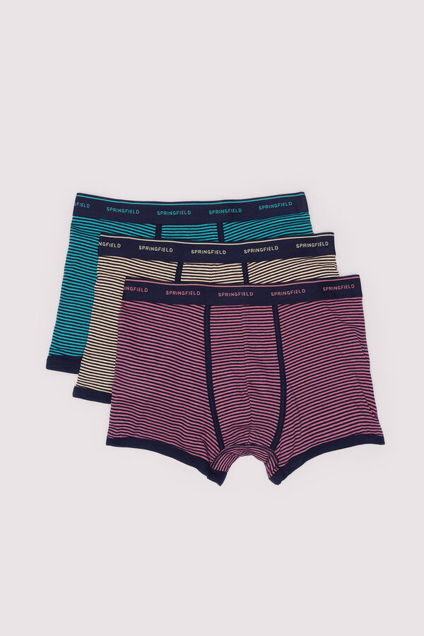 Springfield Pack 3 boxers rayas azul