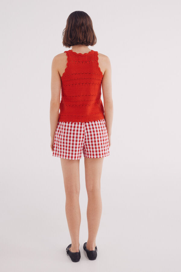 Springfield Shorts cuadros vichy rojo