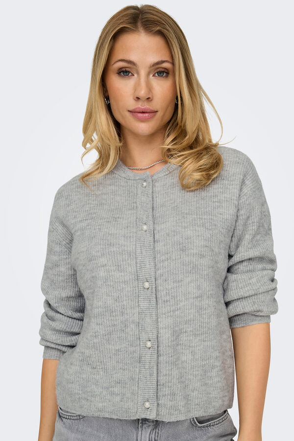 JDY Cardig&atilde; de manga comprida  cinzento