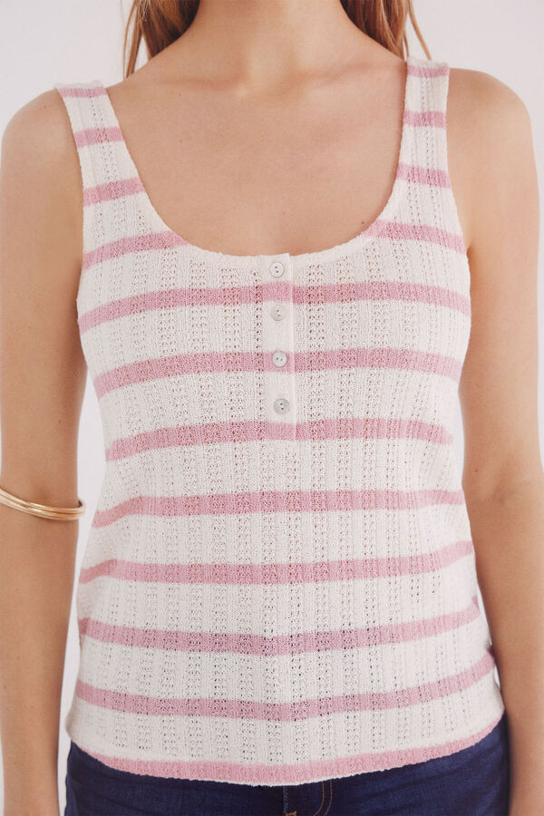 Springfield T-shirt padeira botões rosa