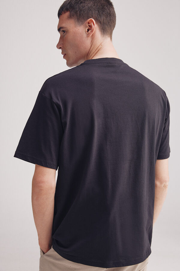 Springfield Camiseta básica com gola redonda preto