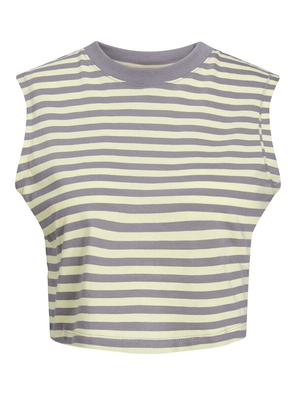 Jack & Jones Camiseta crop de rayas gris