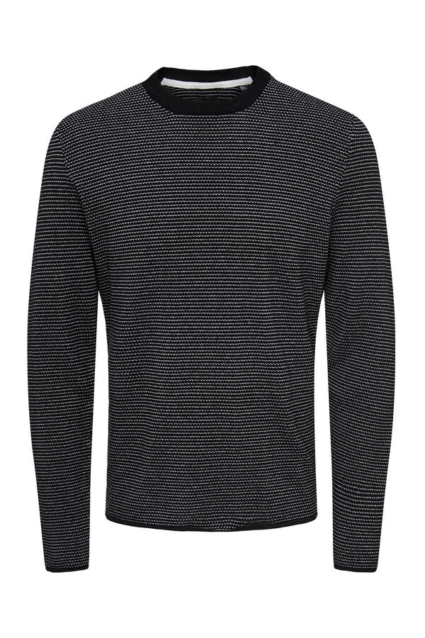 Only & Sons Jersery cuello redondo cl&aacute;sico negro