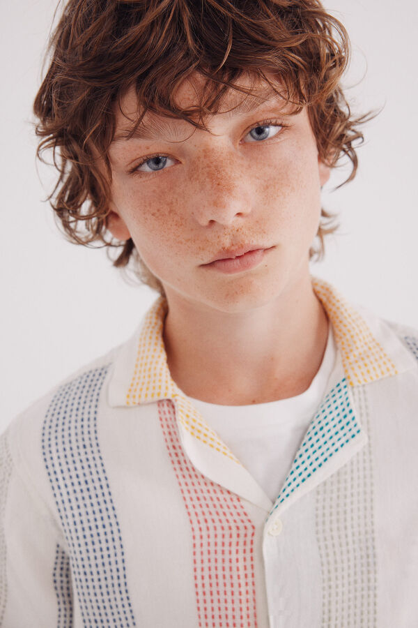 Springfield Kids Camisa manga corta rayas niño blanco