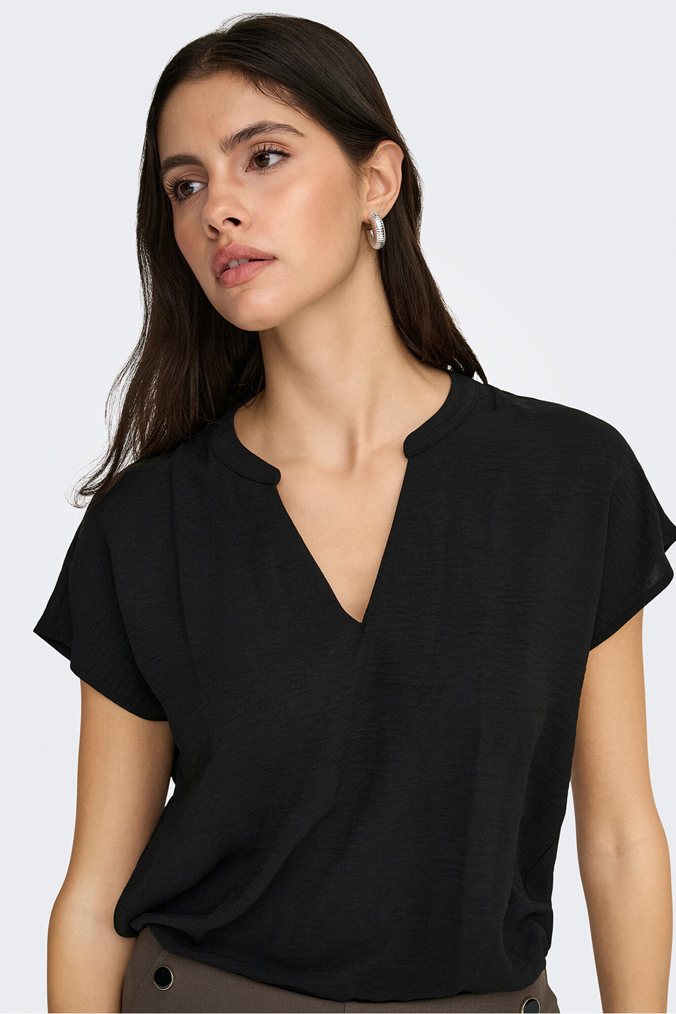 JDY Blusa manga corta lino