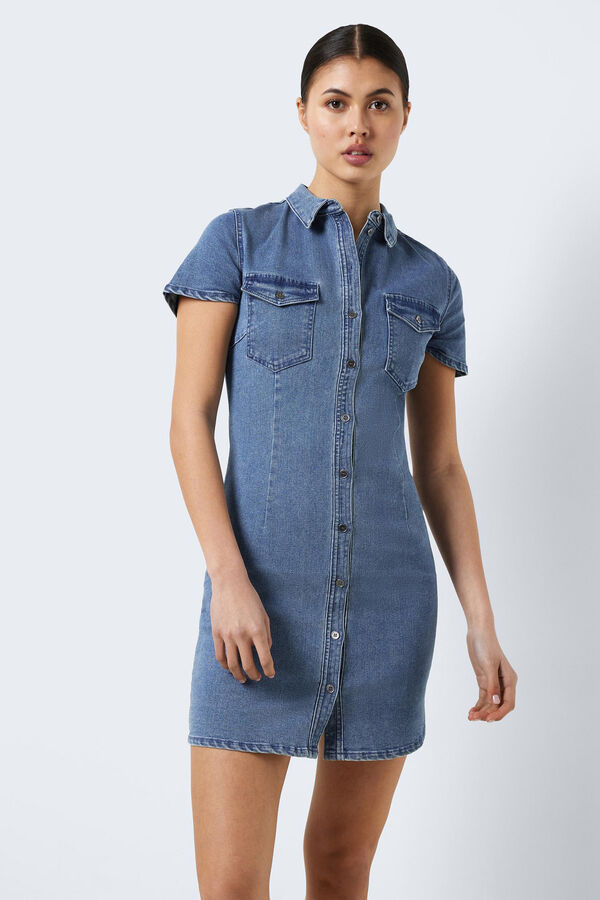 Noisy May Vestido curto denim azul