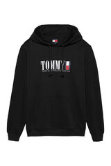 Tommy Jeans Sudadera de hombre con capucha ajustable negro