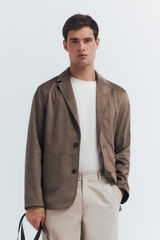 Springfield Blazer com efeito camurça cru