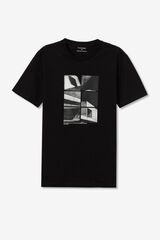 Tiffosi Camiseta Estampado Frontal con Texto negro