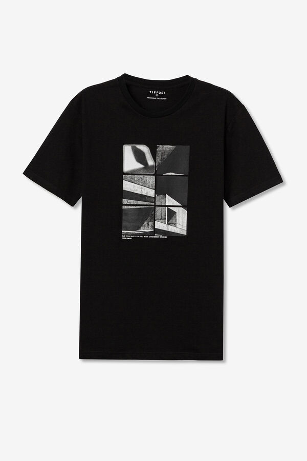 Tiffosi Camiseta Estampado Frontal con Texto negro