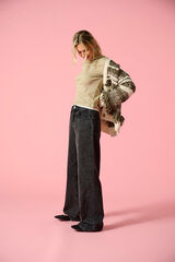 Only Jeans largos com strass preto