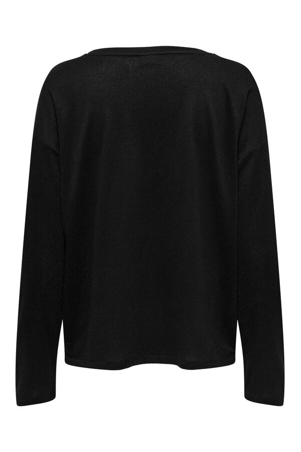 JDY Top de manga larga negro