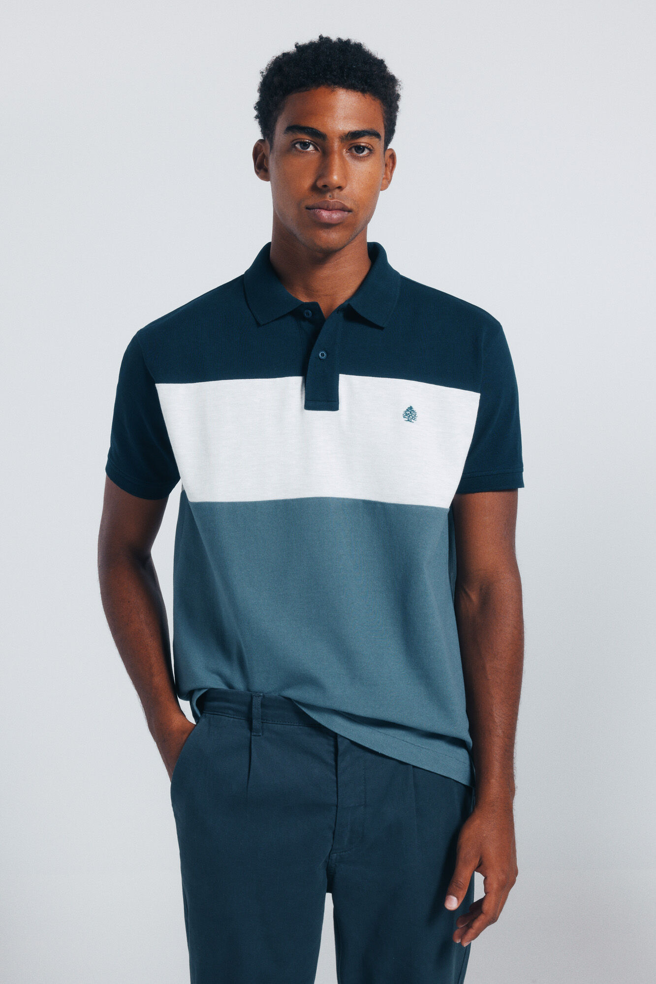 Springfield Polo piqu&eacute; color block de corte regular