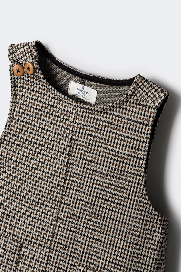 Springfield Kids Avental xadrez de menina cru