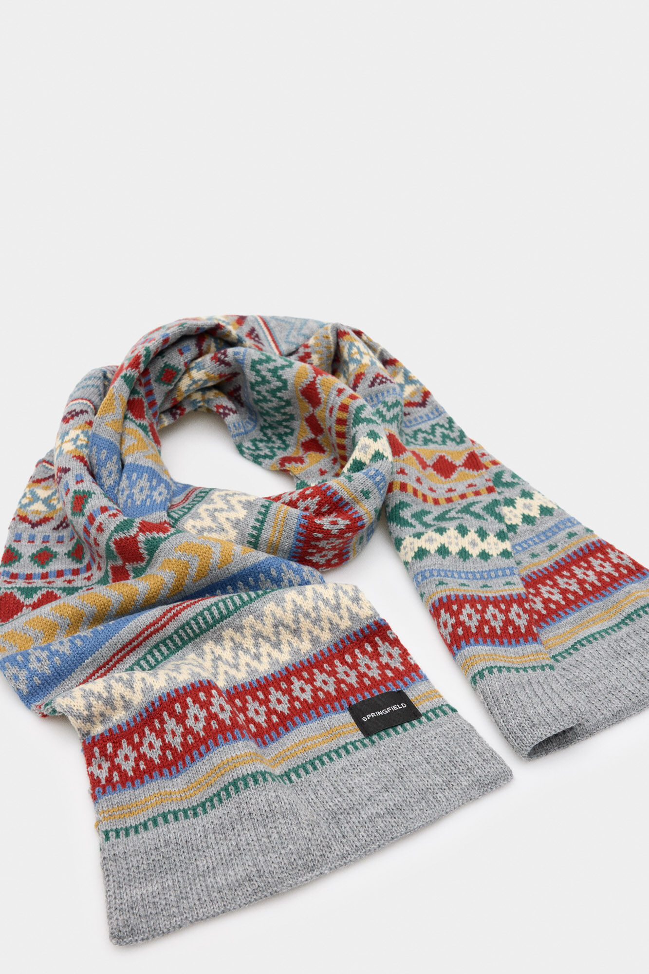 Springfield Cachecol jacquard multicolor cinzento