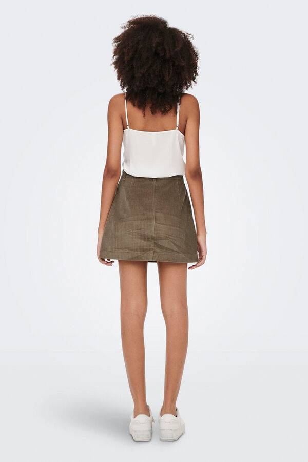 Only Falda corta de pana tostado