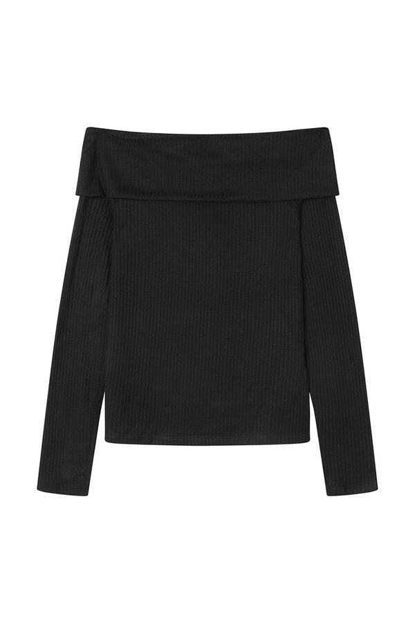 Springfield Camiseta canal&eacute; hombros descubiertos negro