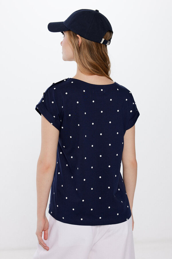 Springfield Camiseta Estampada Botones Hombro azul