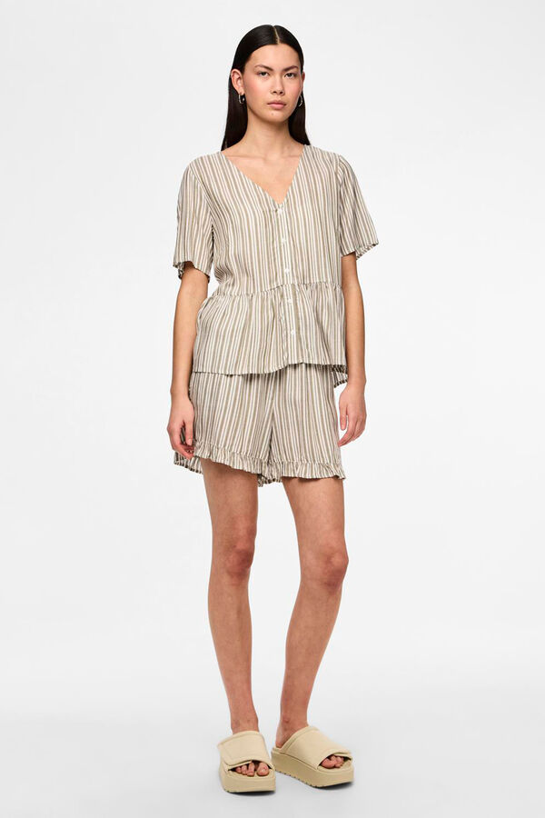 Pieces Camiseta de algodón sin mangas gris