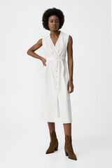 Tiffosi Vestido camisa entrela&ccedil;ado branco