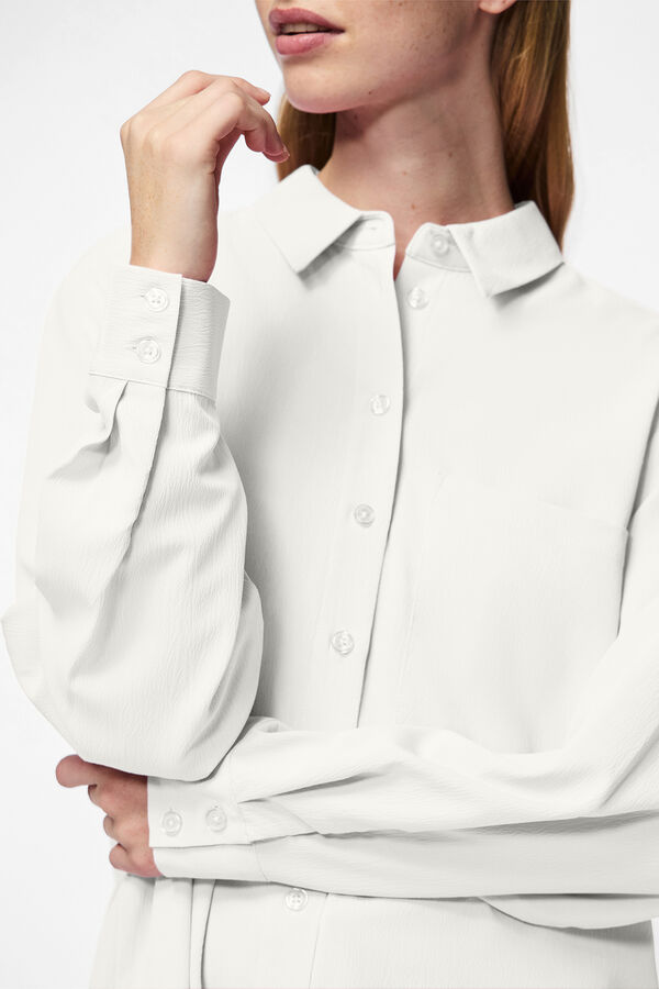 Pieces Camisa longa oversized branco