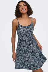 Only Vestido curto estampado floral azul