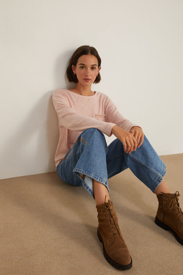 Springfield Camiseta Bolsillo Fantas&iacute;a rosa