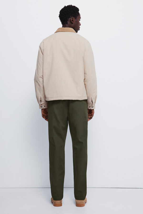 Springfield Pantal&oacute;n chino dobby comfort fit kaki