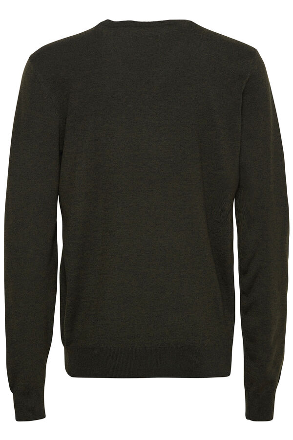 Blend Jersey de punto con cuello redondo kaki
